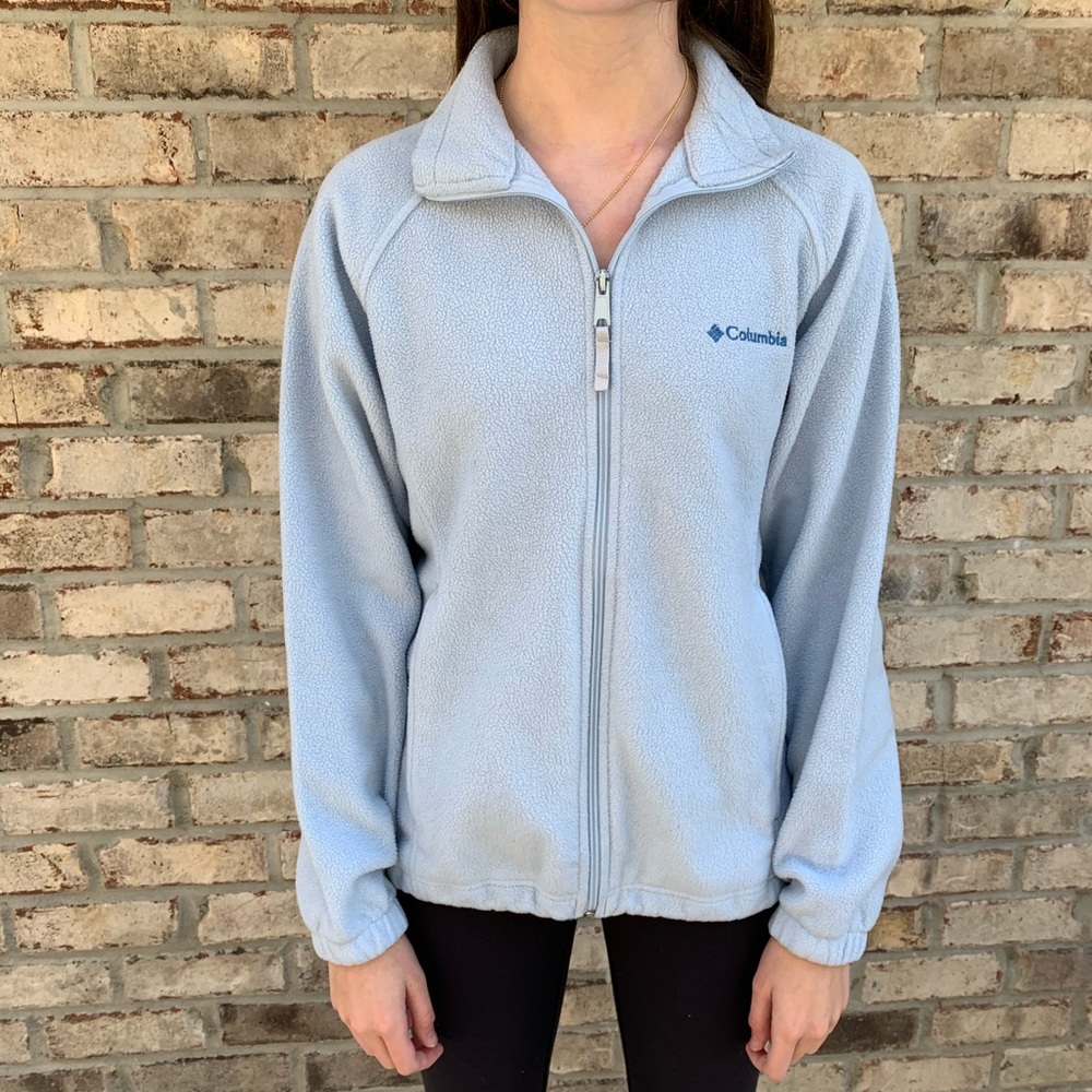 + [columbia] baby blue fleece zip up